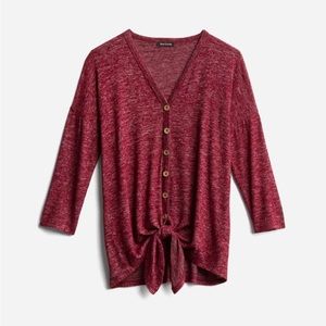 Pink Clover Jenelle Tie Brushed Knit Top